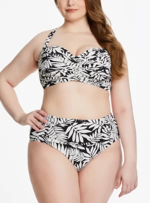 Bleu by Rod Beattie Plus Size Urban Oasis Printed Shirred Underwire Top & Bottoms