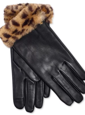 Lauren Ralph Lauren Faux Fur Leather Gloves